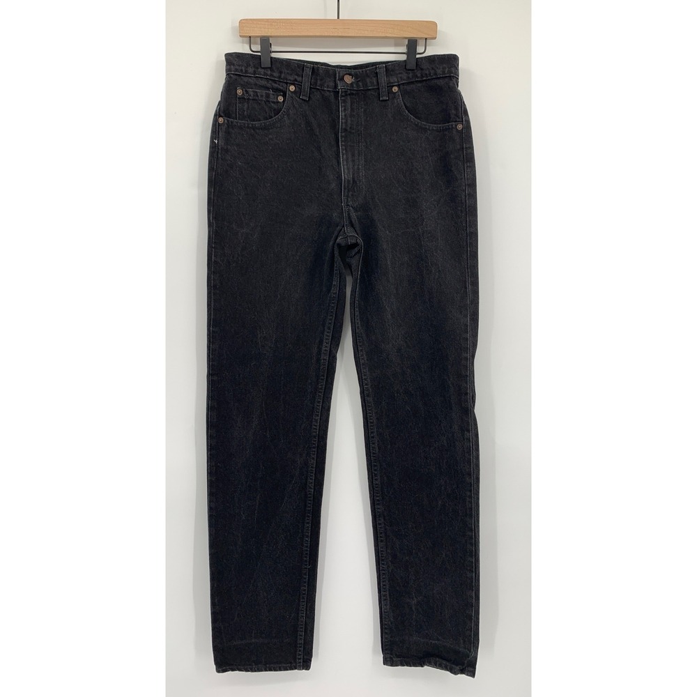 Vintage Levis 505 Jeans Mens 32x36 Black Straight Leg Faded 90s Made Canada